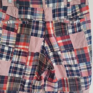 Brooks Brothers Bermuda Shorts Mens 34R Patchwork Plus Red & White Collegiate Sq